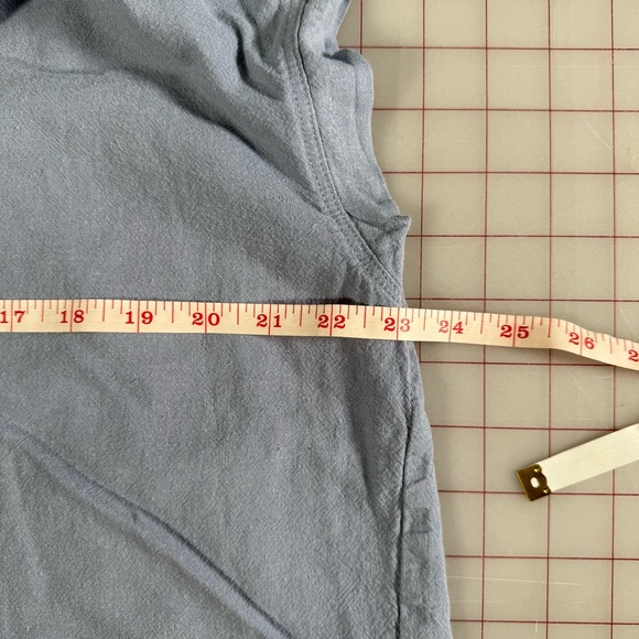 Splendid Blue Linen‎ Blend Blouse Lightweight XL Women’s Short Sleeve Shirt - Picture 6 of 7